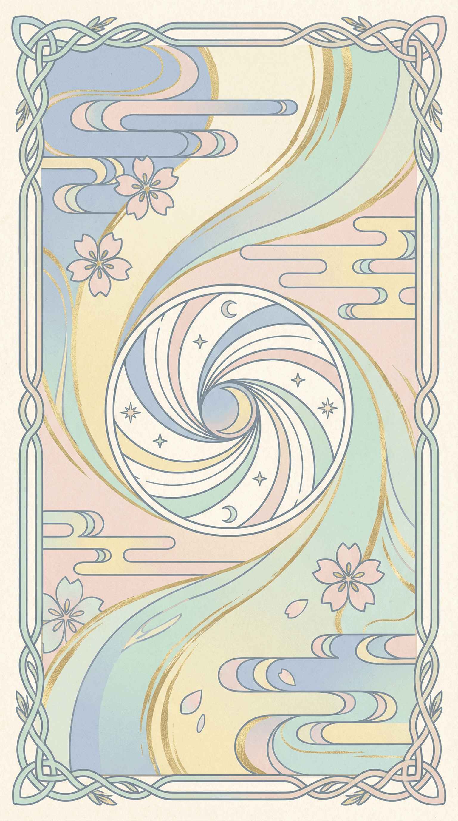 人物なし抽象デザインのタロットカード